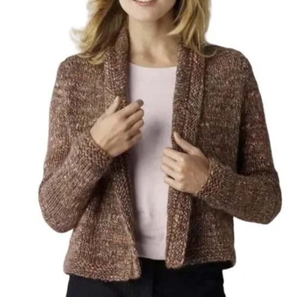 J. Jill Italian Yarn Chunky Wool Alpaca Blend  Knit Open Cardigan Sweater XL - Picture 8 of 8